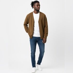 Vintage Men's Arnold Palmer Brown Cardigan Sweater